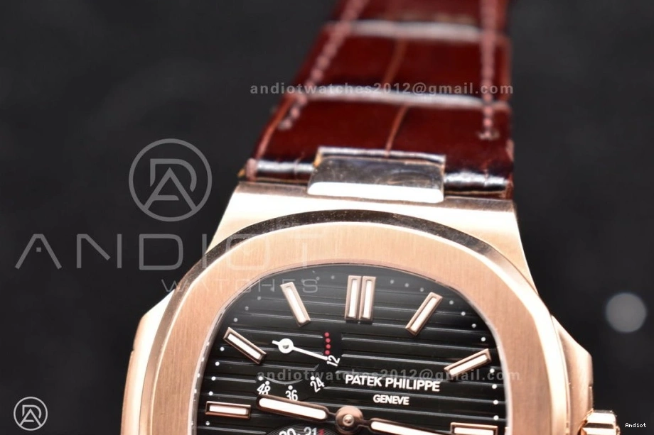 Edition GRF Strap Gray RG Brown on Nautilus Croco Best SS A23J 5712 Dial 0426